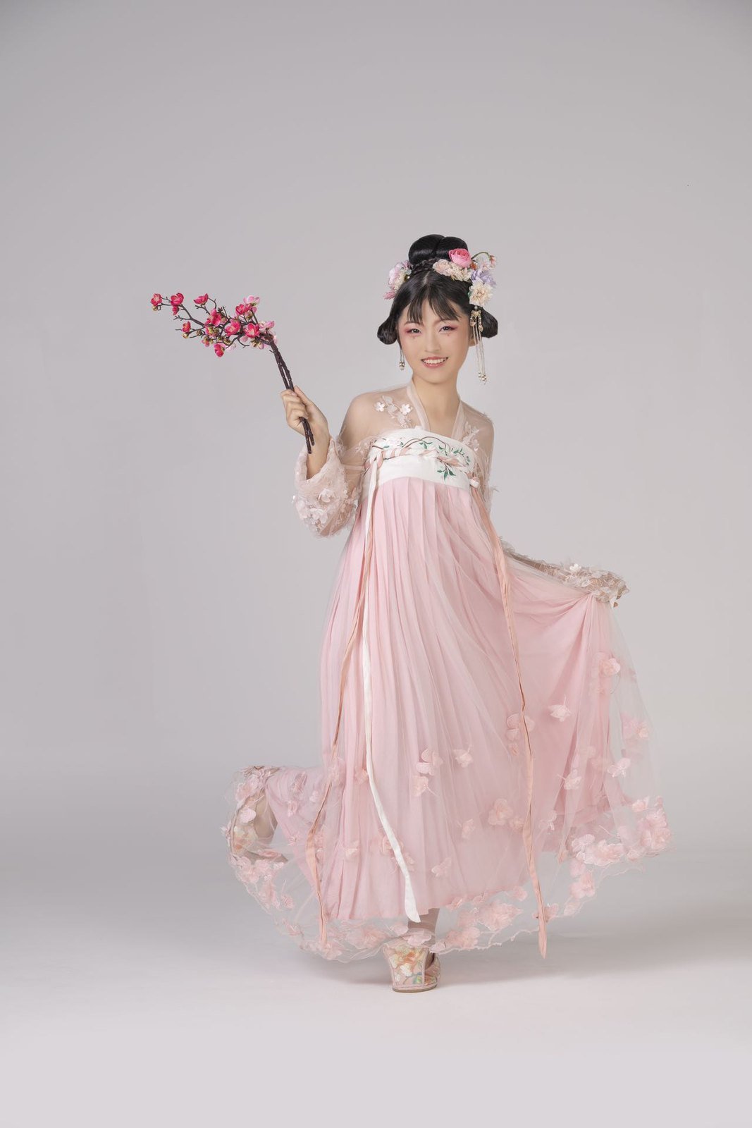 Pink Hanfu studio portrait