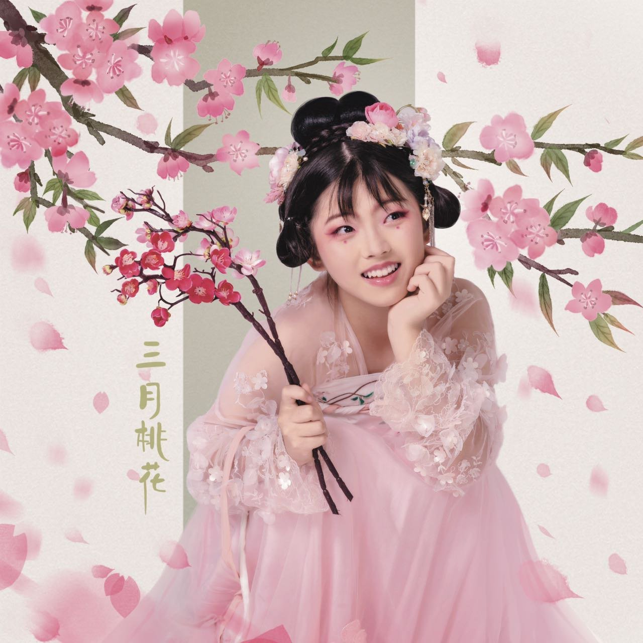 March peach blossom Hanfu styling
